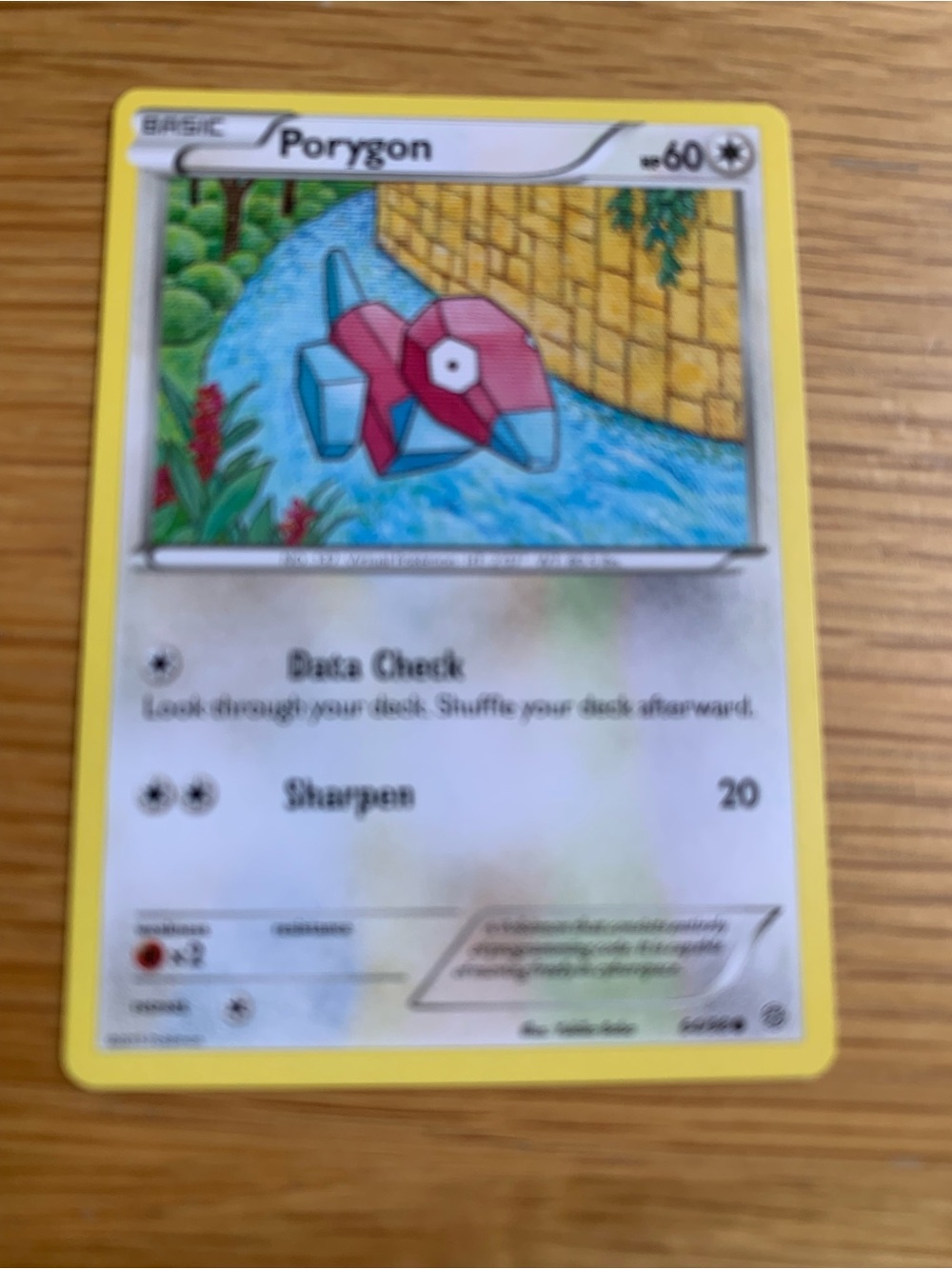 Pokemon Porygon Card - Pink and Blue Artwork